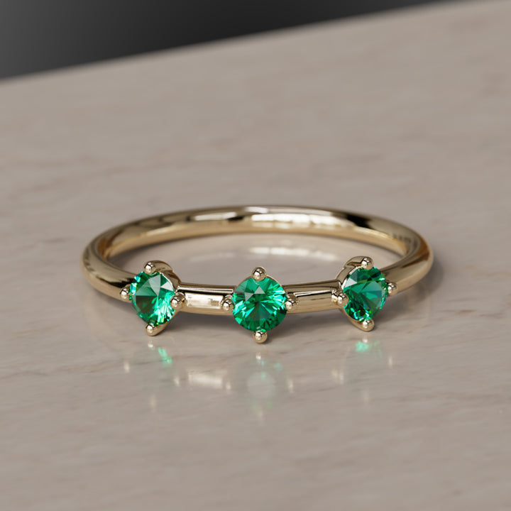 Orion's Belt Ring, Emerald, .30Cts