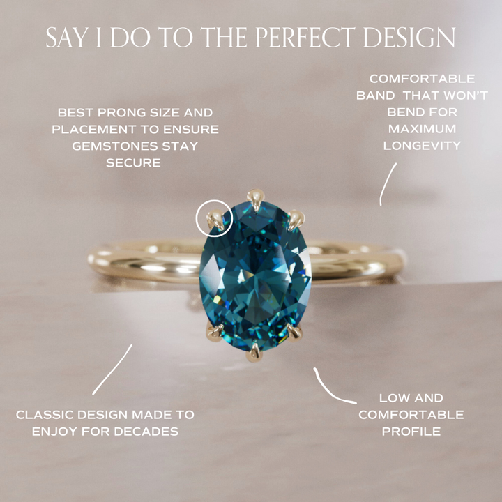 Oval Blue Sapphire Engagement Ring Solitaire By Valley Rose
