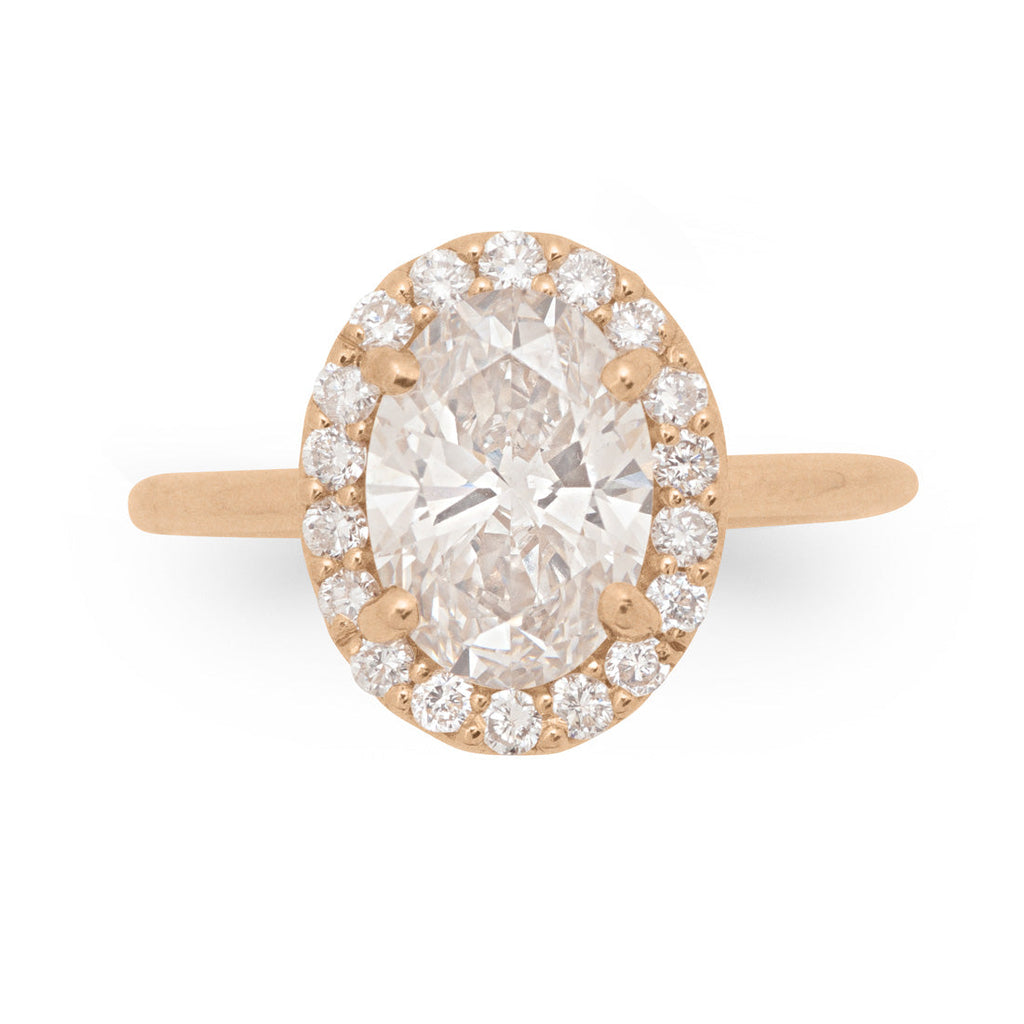 Oval Halo Lab Diamond Ethical Engagement Ring By Valley Rose