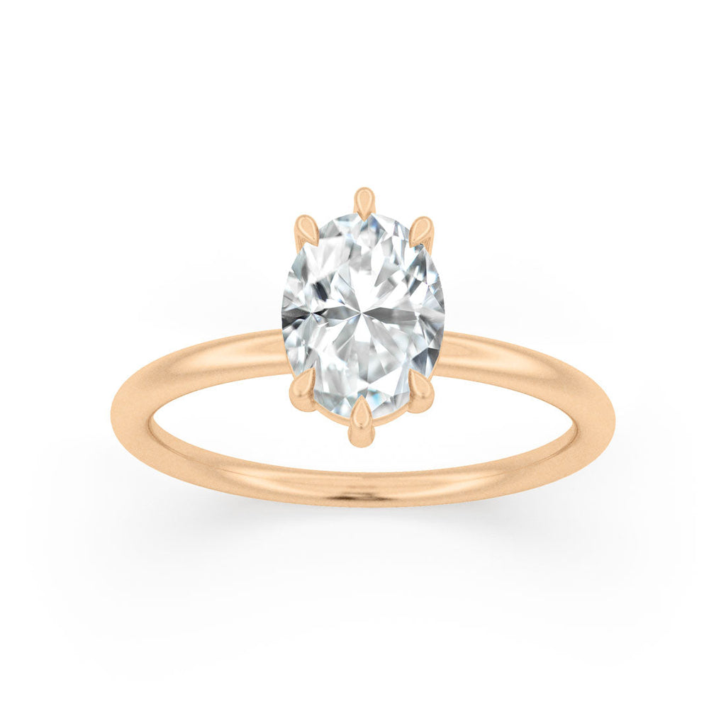 Oval Shape Lab Diamond Ethical Engagement Ring Solitaire By Valley Rose