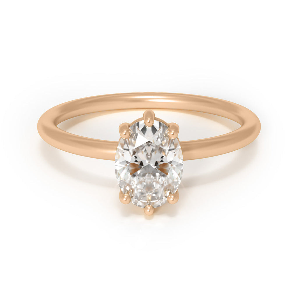 Oval Shape Lab Diamond Ethical Engagement Ring Solitaire By Valley Rose