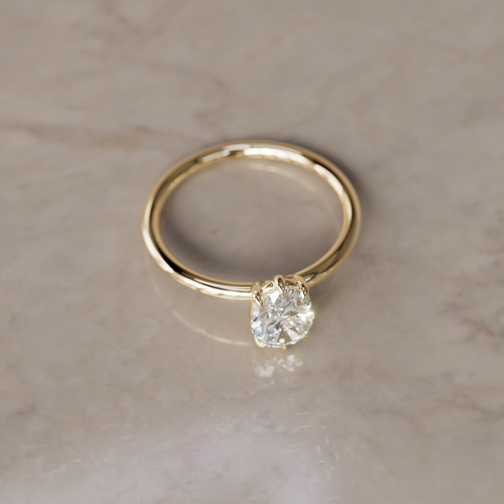 Oval Shape Lab Diamond Ethical Engagement Ring Solitaire By Valley Rose