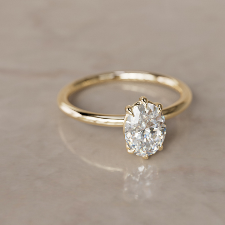 Oval Shape Lab Diamond Ethical Engagement Ring Solitaire By Valley Rose