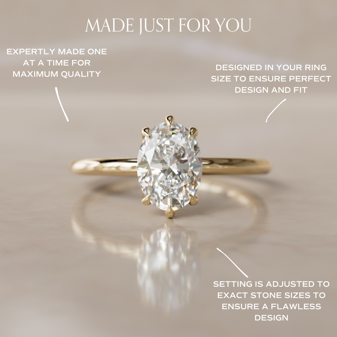 Oval Shape Lab Diamond Ethical Engagement Ring Solitaire By Valley Rose