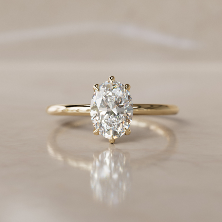 Oval Shape Lab Diamond Ethical Engagement Ring Solitaire By Valley Rose
