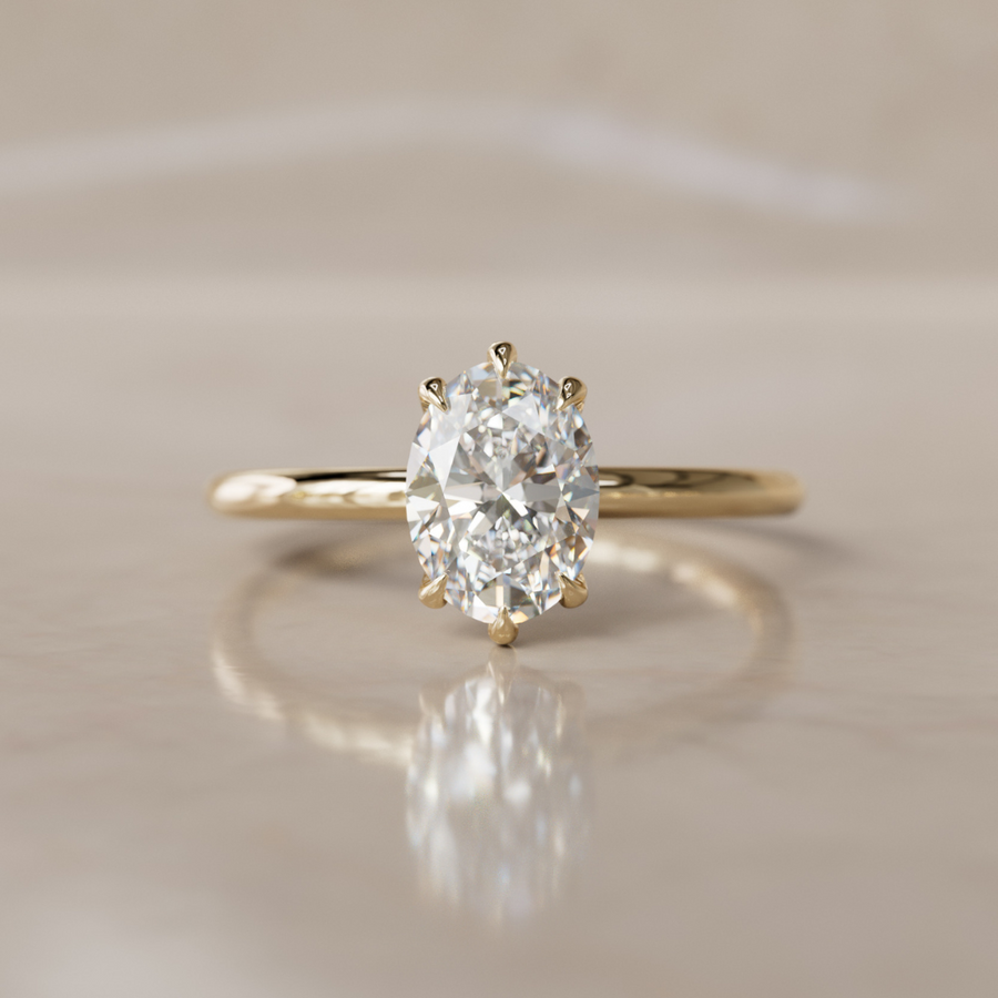 Oval Shape Lab Diamond Ethical Engagement Ring Solitaire By Valley Rose