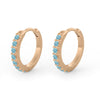 Aquamarine Mini Clicker Huggie Gold Hoops Single By Valley Rose Ethical Jewelry