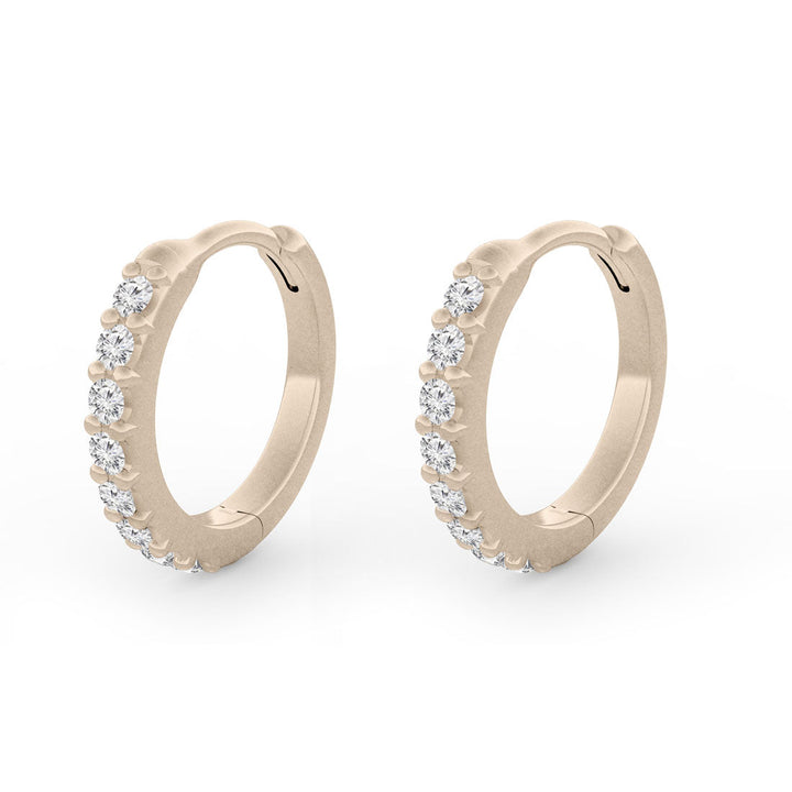 Diamond Mini Clicker Huggie Gold Hoops Lab Diamond Single By Valley Rose Ethical Jewelry