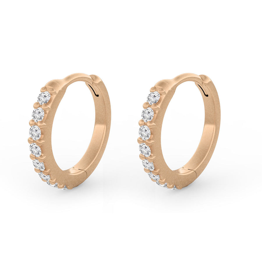 Diamond Mini Clicker Huggie Gold Hoops Lab Diamond Single By Valley Rose Ethical Jewelry