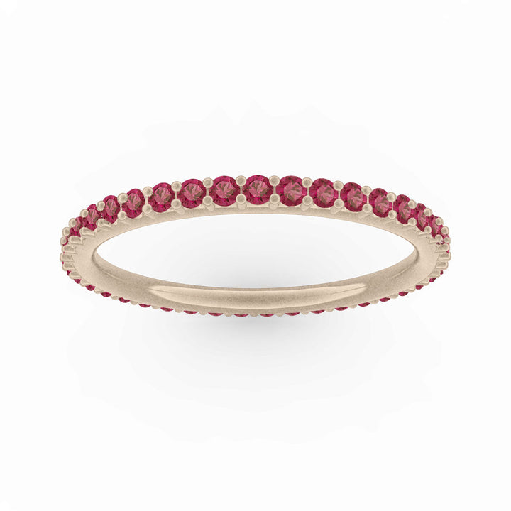 Garnet Eternity Ring, Gold Wedding Stacking Band By Valley Rose Ethical Jewelry