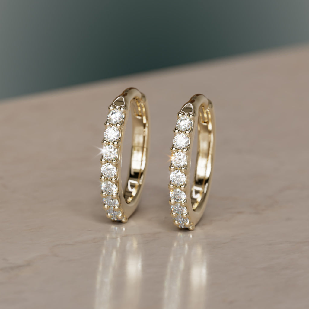 Paola Dainty Lab Diamond Clicker Hoops Huggie Earrings By Valley Rose