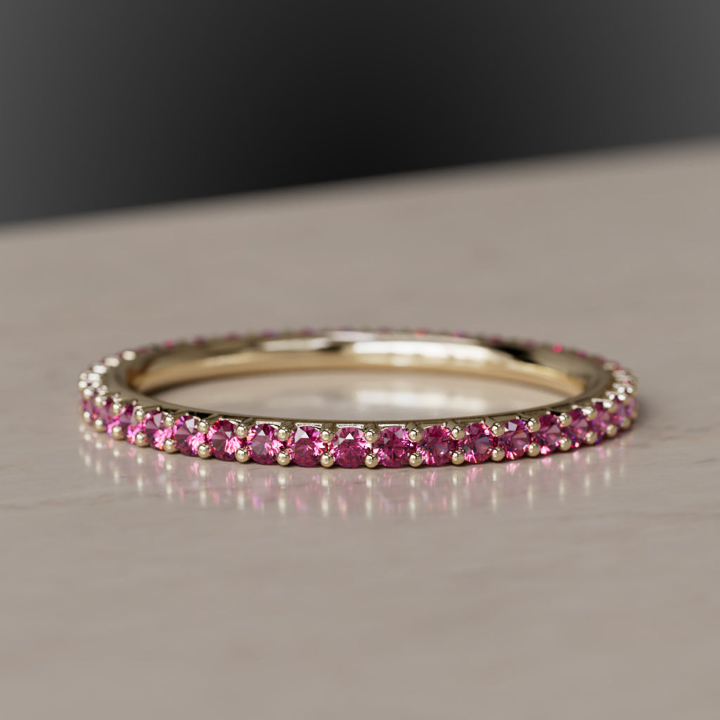 Alliance Paola Éternité, 1/2 Ct, Rubis Rose