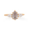 Pear Grey Salt & Pepper Diamond Alternative Engagement Ring By Valley Rose