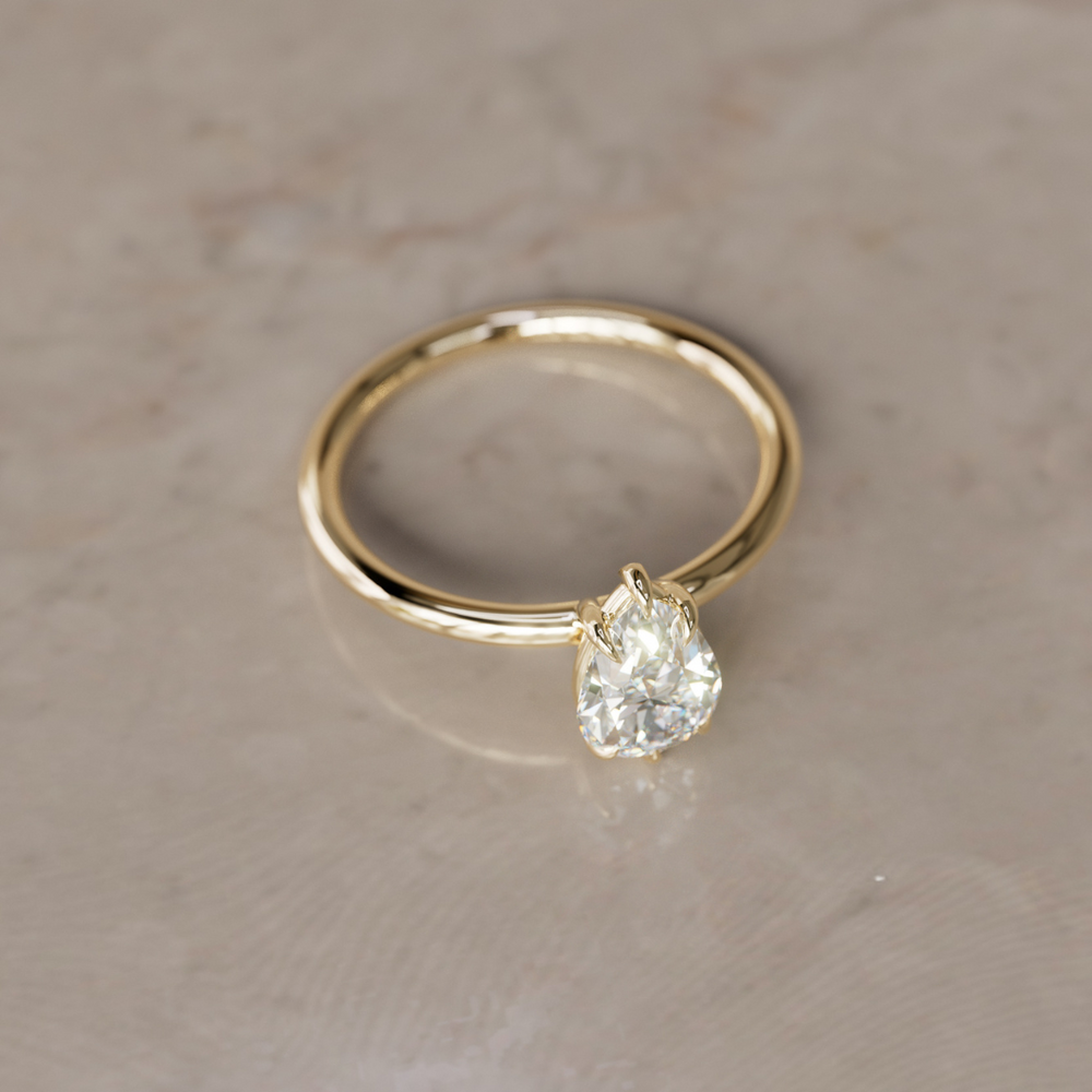 Pear Shaped Lab Diamond Solitaire Ethical Engagement Ring By Valley Rose