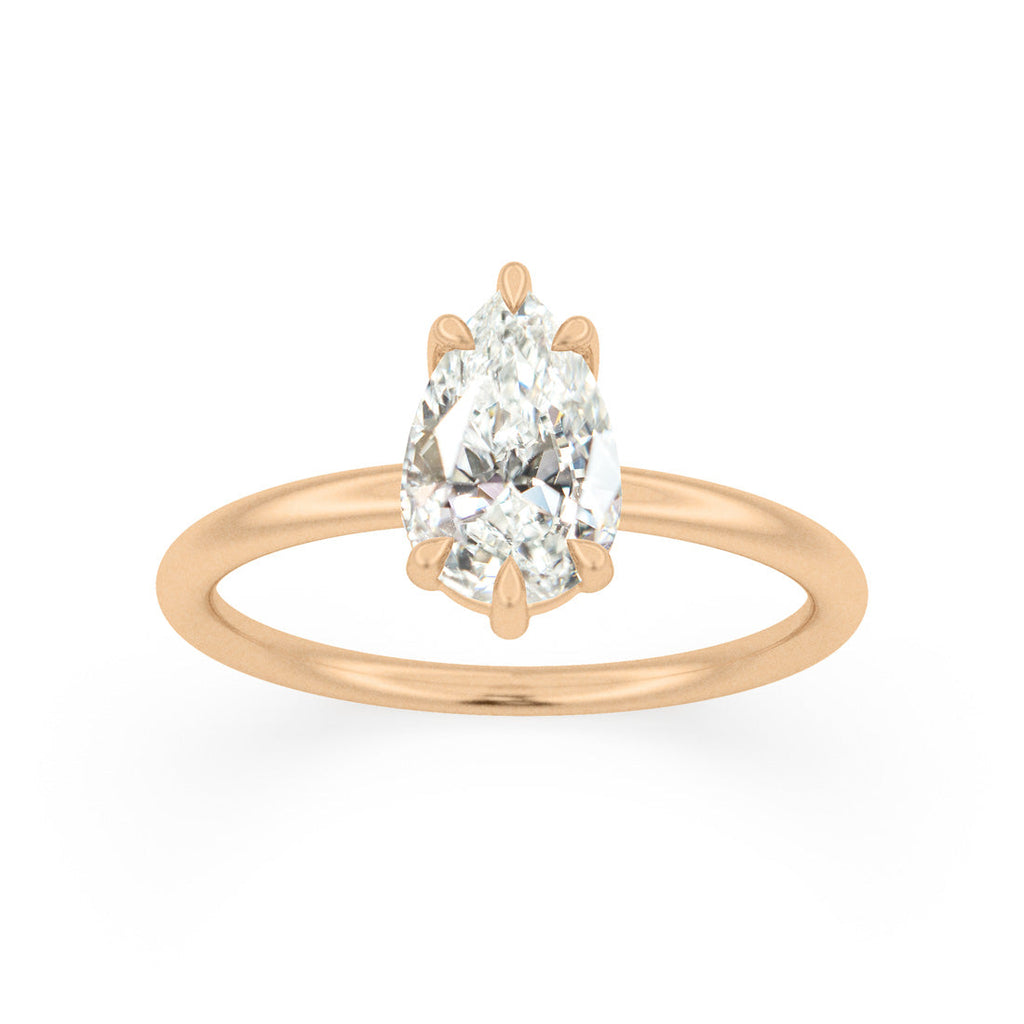 Pear Shaped Lab Diamond Solitaire Ethical Engagement Ring By Valley Rose