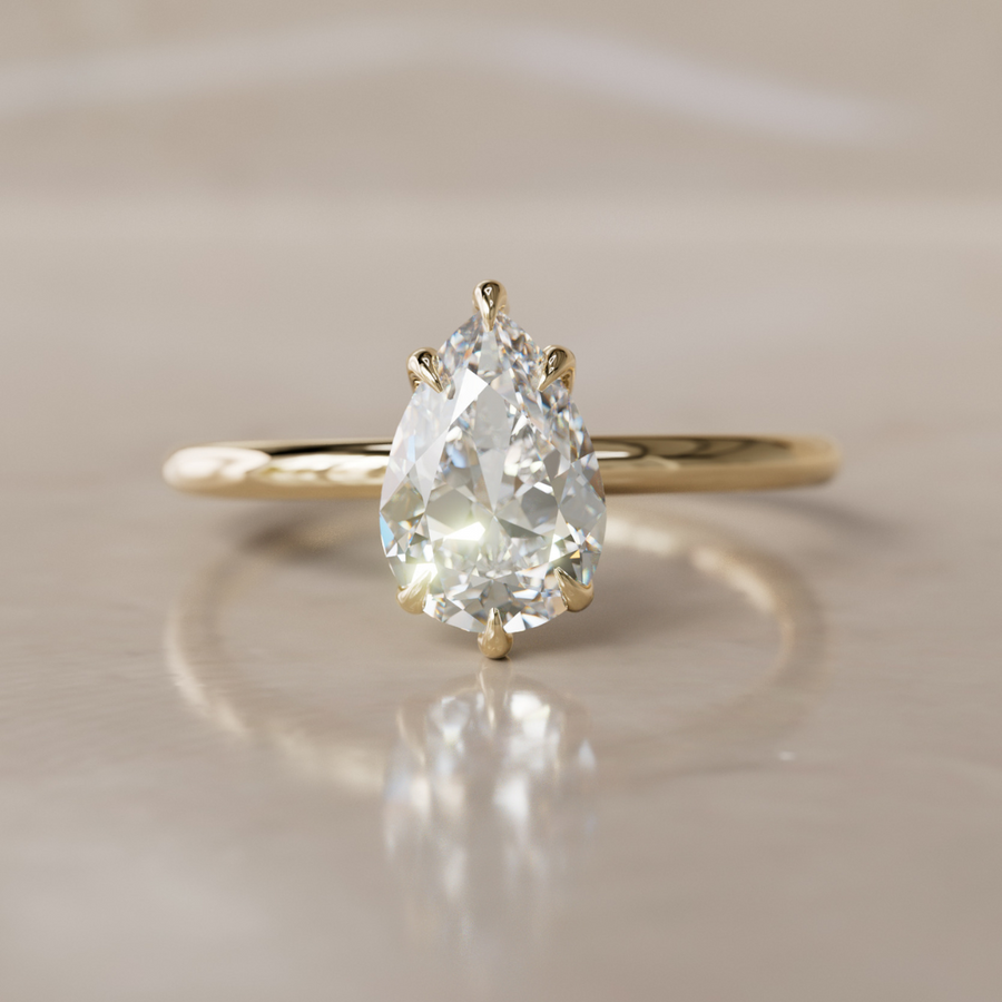 Pear Shaped Lab Diamond Solitaire Ethical Engagement Ring By Valley Rose