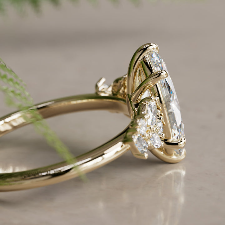 Phaedra Marquise Lab Diamond Unique Engagement Ring Nature Inspired By Valley Rose