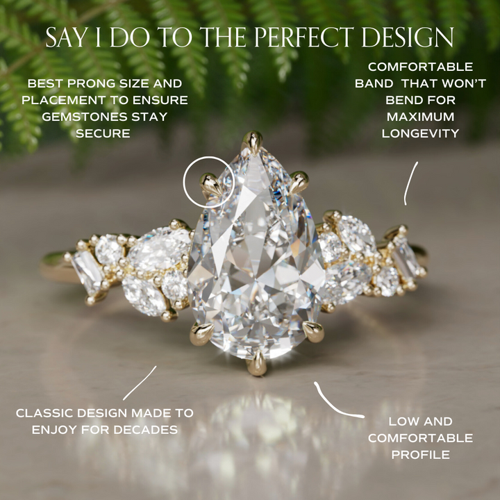 Phaedra Pear Lab Diamond Unique Engagement Ring Nature Inspired By Valley Rose