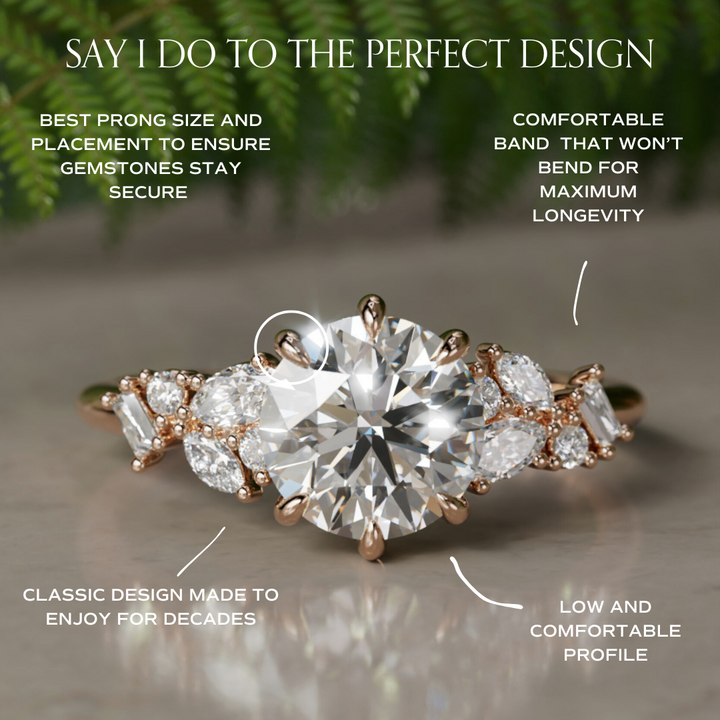 Philomena Marquise Labor Diamant Einzigartiger Verlobungsring Naturinspiriert
