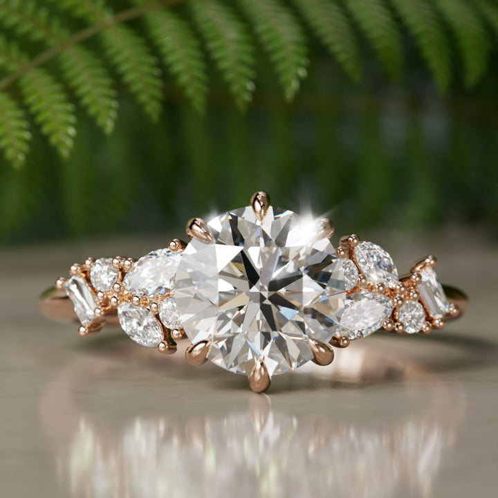 Philomena Marquise Labor Diamant Einzigartiger Verlobungsring Naturinspiriert