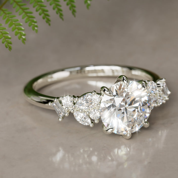 Philomena Marquise Labor Diamant Einzigartiger Verlobungsring Naturinspiriert