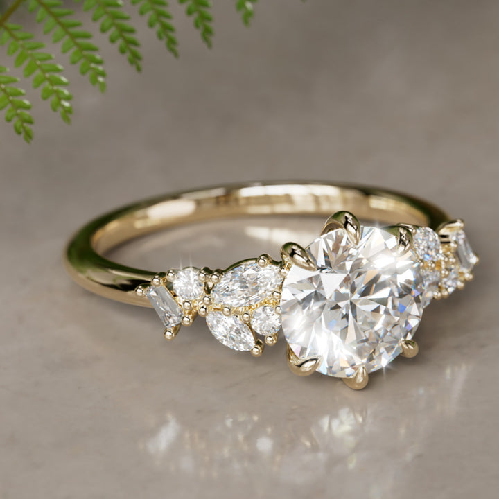 Philomena Marquise Labor Diamant Einzigartiger Verlobungsring Naturinspiriert