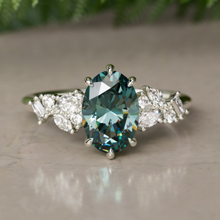 Phaedra Ovaler Labor-Diamant Einzigartiger Verlobungsring Naturinspiriert