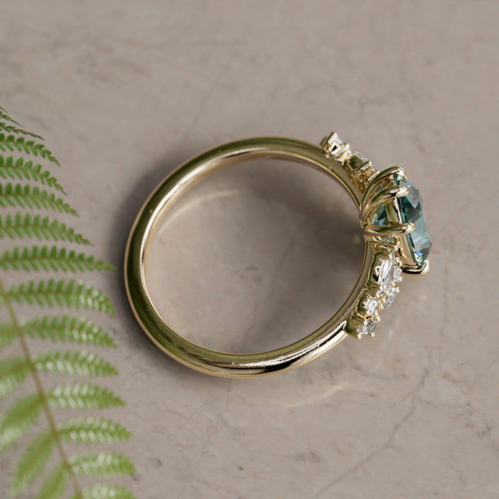 Phaedra Ovaler Labor-Diamant Einzigartiger Verlobungsring Naturinspiriert