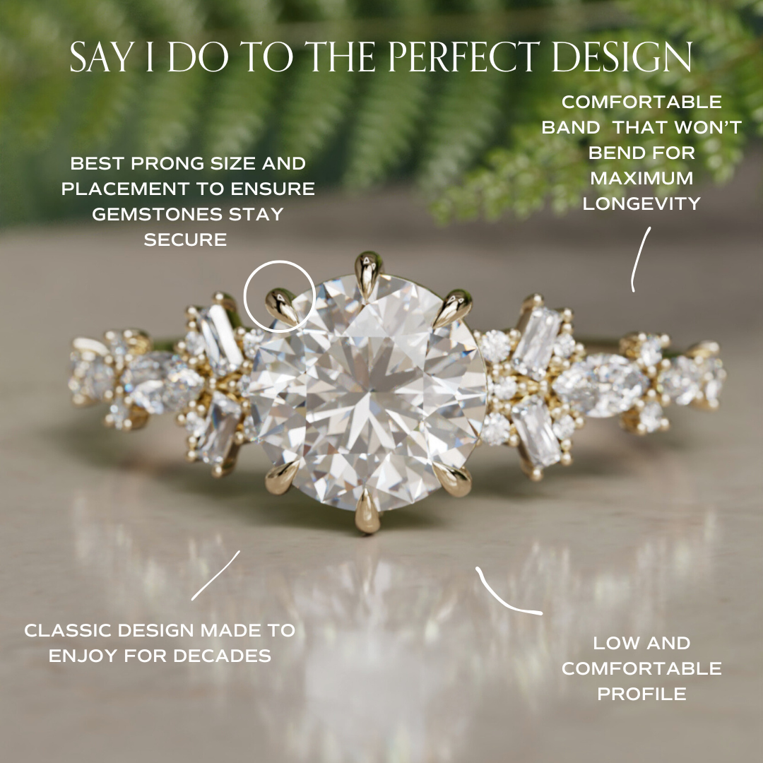 Philomena Round Lab Diamond Unique Engagement Ring Nature Inspired By Valley Rose