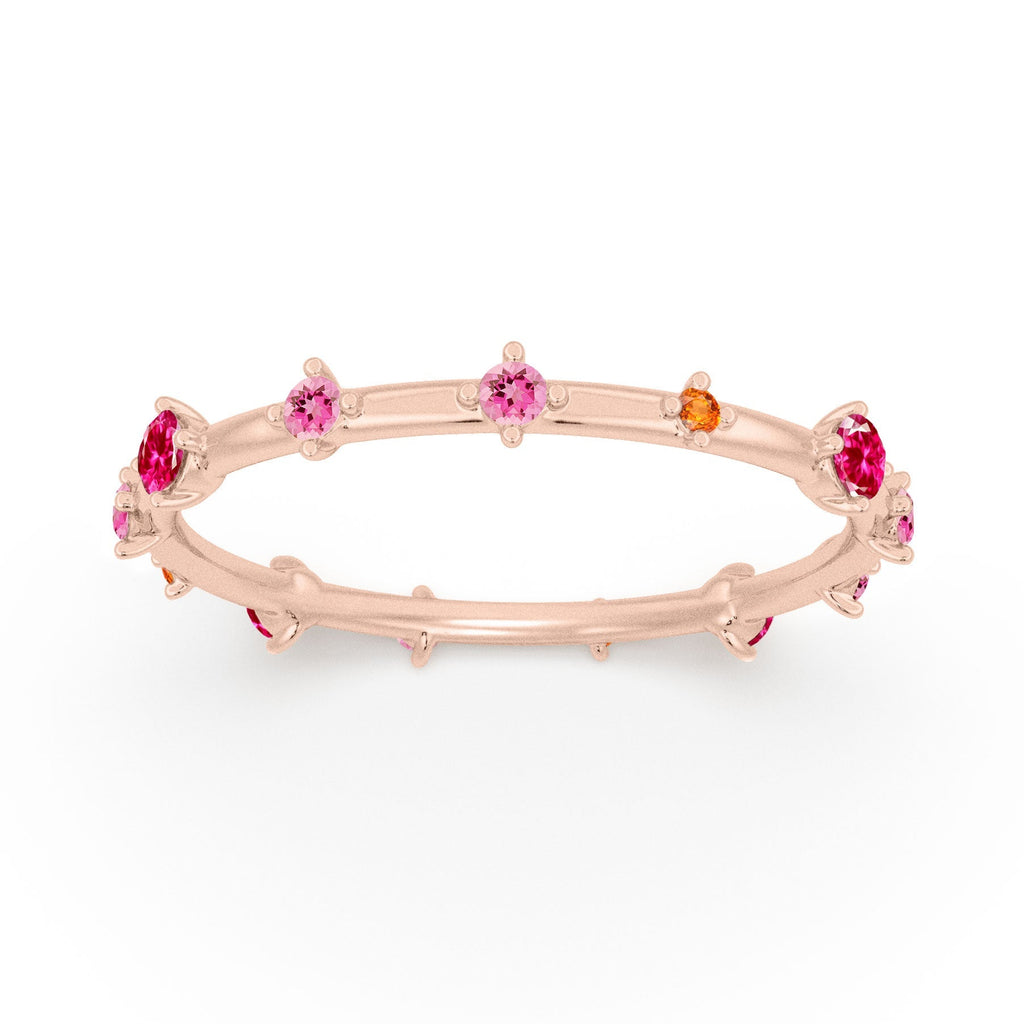 Pink Ombré Ruby Sapphire Celestial Constellation Eternity Ring By Valley Rose