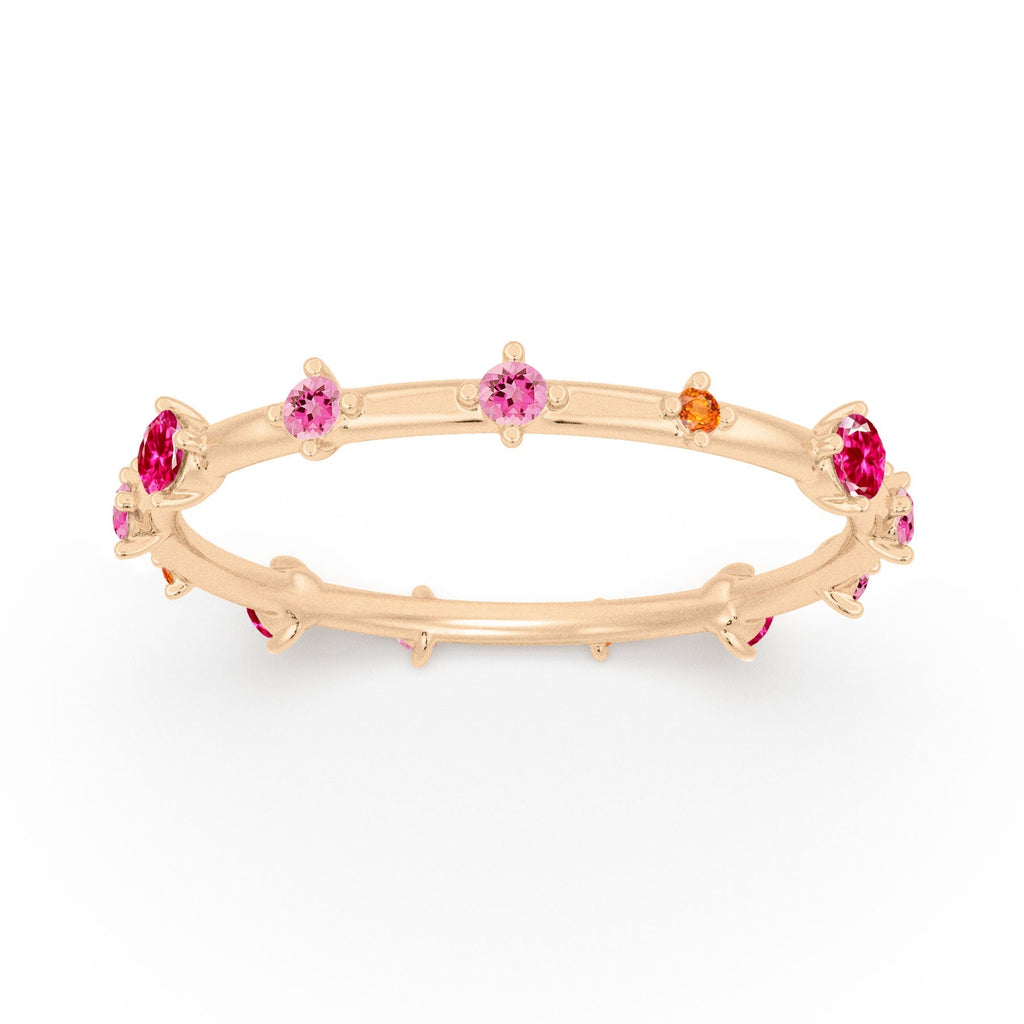 Pink Ombré Ruby Sapphire Celestial Constellation Eternity Ring By Valley Rose