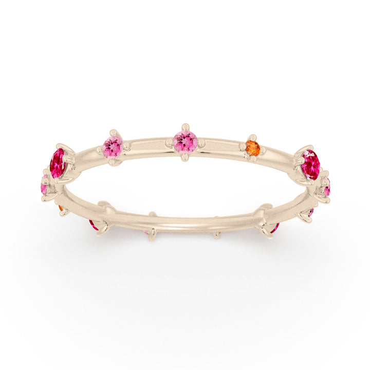 Pink Ombré Ruby Sapphire Celestial Constellation Eternity Ring By Valley Rose