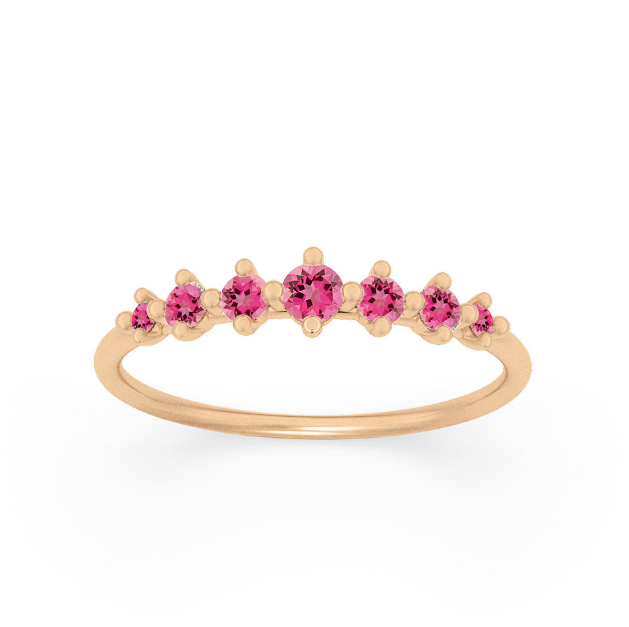 Pink Tourmaline Dainty Stacking Ethical Ring By Valley Rose
