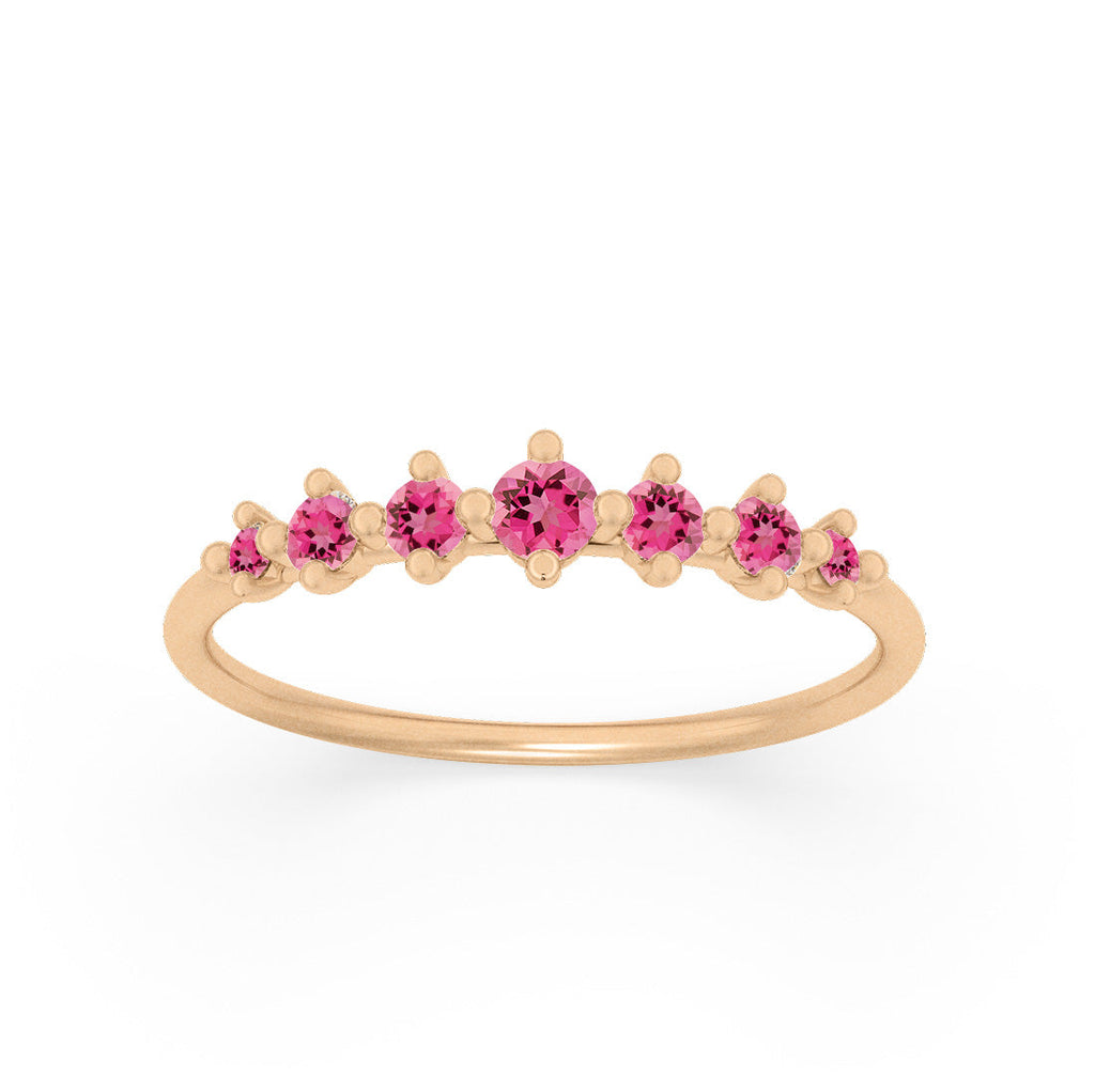 Pink Tourmaline Dainty Stacking Ethical Ring By Valley Rose