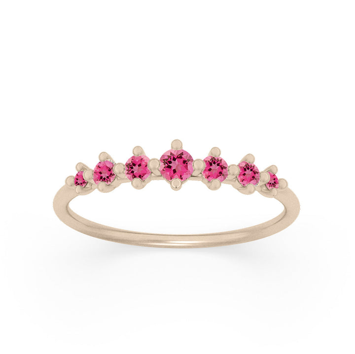 Pink Tourmaline Dainty Stacking Ethical Ring By Valley Rose