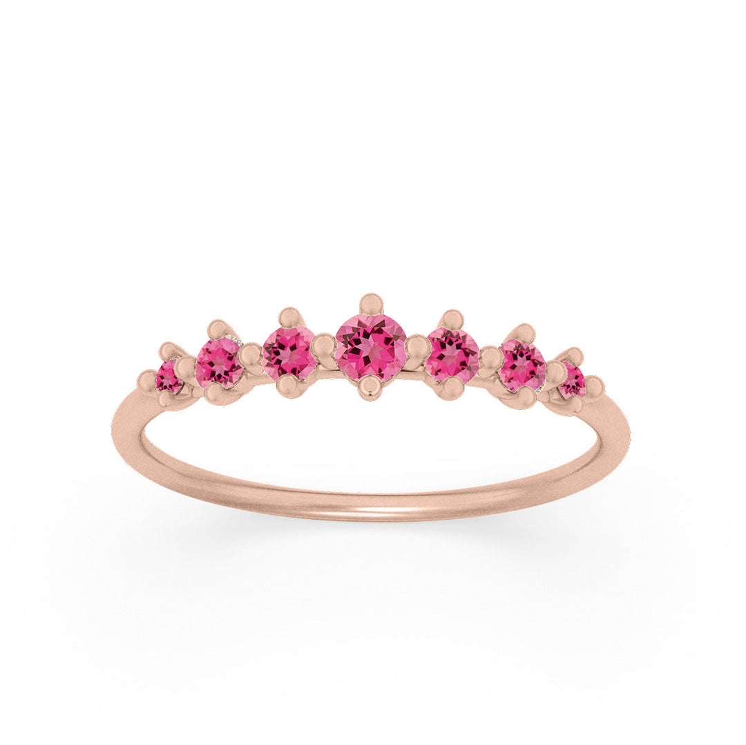 Pink Tourmaline Dainty Stacking Ethical Ring By Valley Rose
