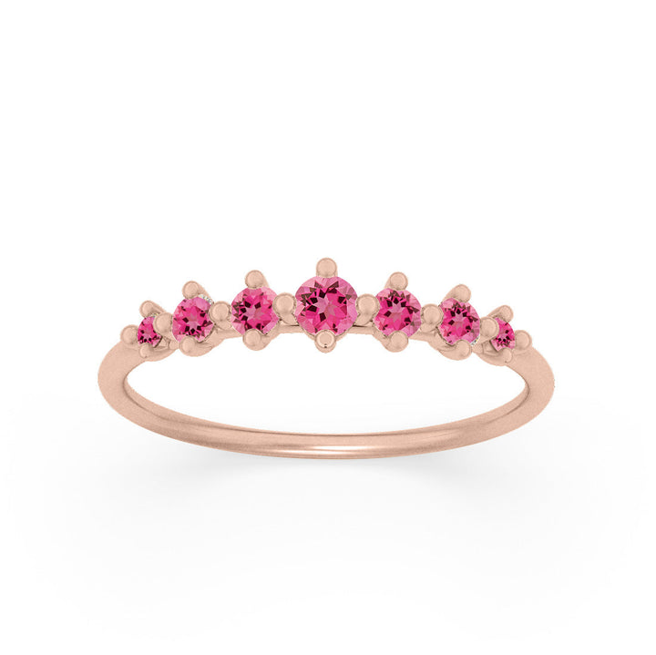Pink Tourmaline Dainty Stacking Ethical Ring By Valley Rose