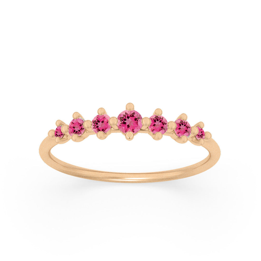 Pink Tourmaline Dainty Stacking Ethical Ring By Valley Rose