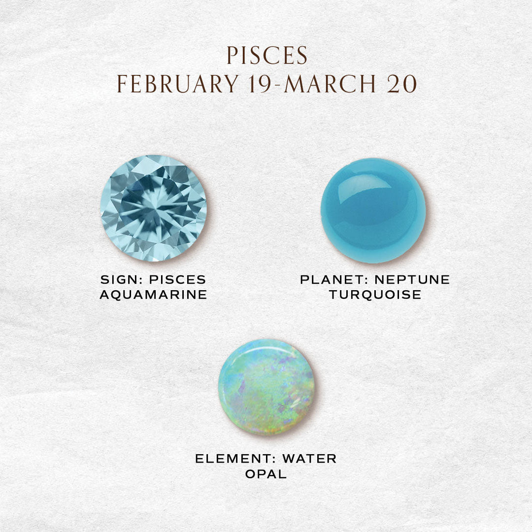 Pisces Zodiac Celestial Orion Constellation Gemstone Ring with Birthstones By Valley Rose