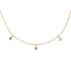 Pisces Zodiac Gold Fringe Necklace with Aquamarine, Turquoise & Opal 16" Chain By Valley Rose Ethical Jewelry