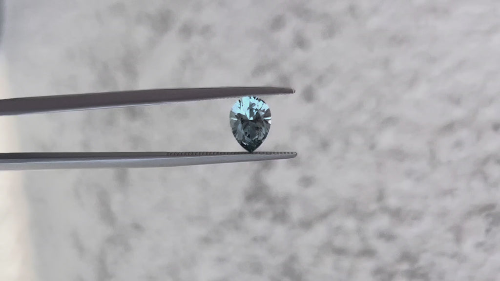 1.28 Ct Pear Cut Blue Green Teal Montana Sapphire, 8mm × 5.8 mm