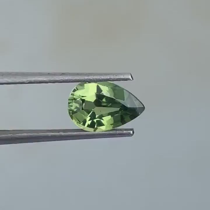 1.6 Ct Pear Cut Green Sapphire, 9.2mm x 6.3mm x 3.8mm