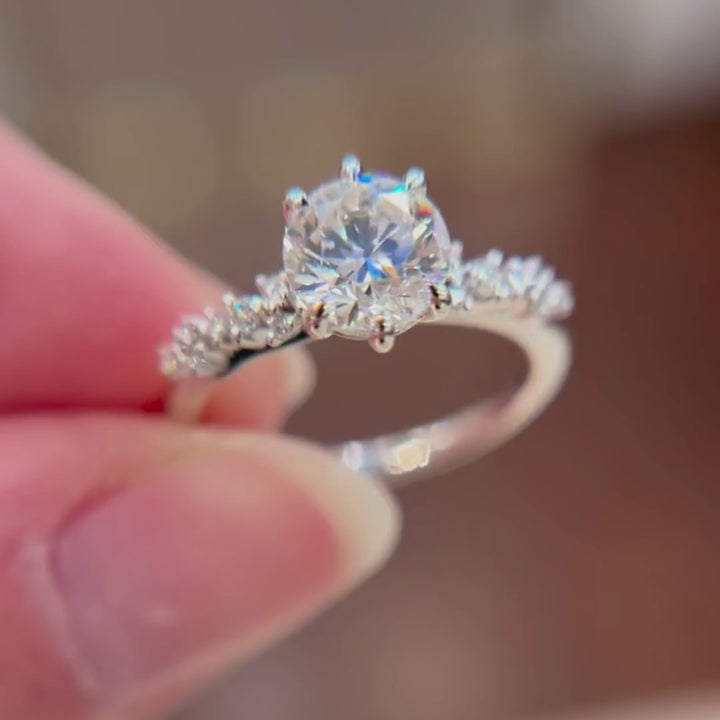 Astrid Round Diamond Unique Celestial Engagement Ring (Setting Only)