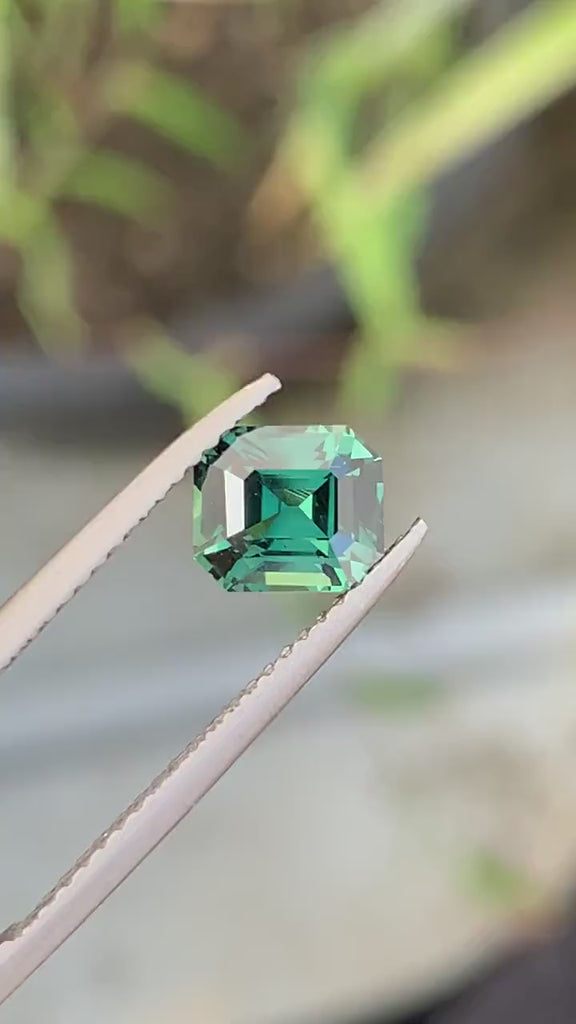 1.58 Ct Emerald Cut Green Sapphire, 6.6mm x 5.7mm x 4.3mm