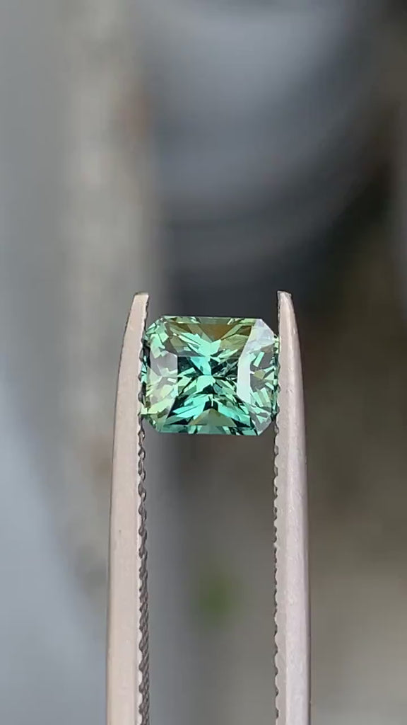 1.01 Ct Radiant Cut Teal Sapphire,  5.8mm x 4.8mm x 4.0mm