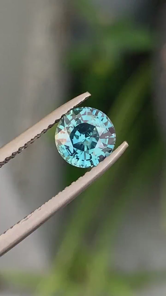 1.14 Ct Round Cut Teal Sapphire, 6.1mm x 6.1mm x 4.2mm