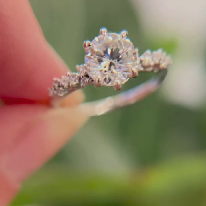 Astrid Round Diamond Unique Celestial Engagement Ring (Setting Only)