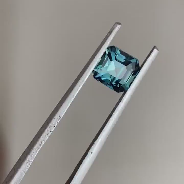 1.27 Ct Ct Emerald Cut Teal Sapphire, 5.6mm x 5.2mm x 4.5mm