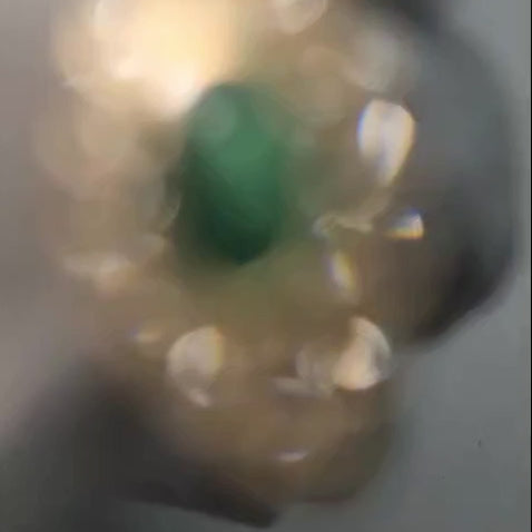 Emerald Signet Ring Eye Shaped in Gold with Diamonds By Valley Rose Ethical Jewelry