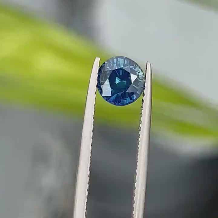 1.20 Ct Round Cut Blue Teal Sapphire, 6.1mm x 6.1mm x 4.2mm